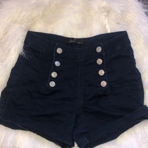 High Waisted Navy Shorts